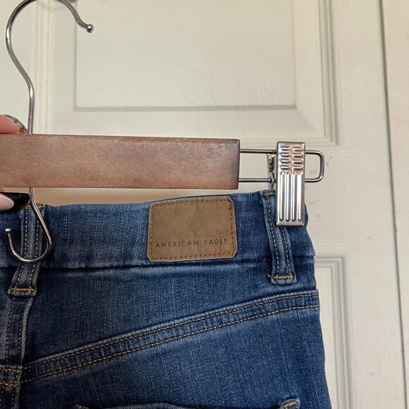 American Eagle Womens Dark Wash Curvy Hi-Rise Jegging Skinny Jeans Size 00 Short - Picture 7 of 16